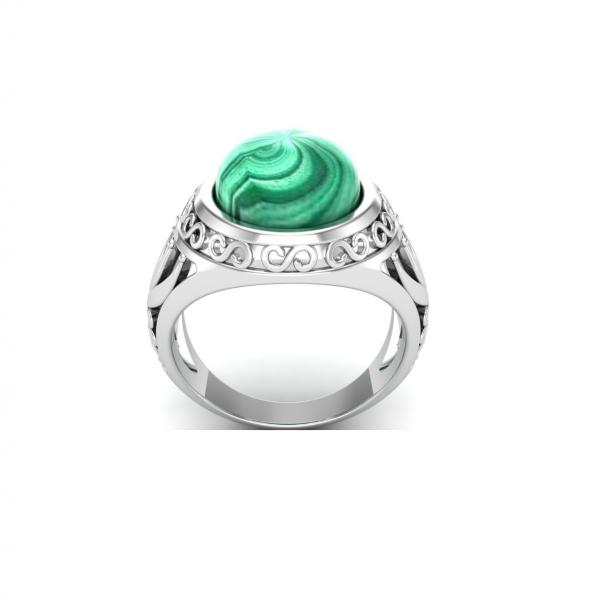 Bague malachite argent Napoli